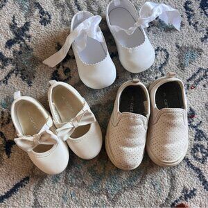 Carter's White Kids Shoes Set size 5 little girls